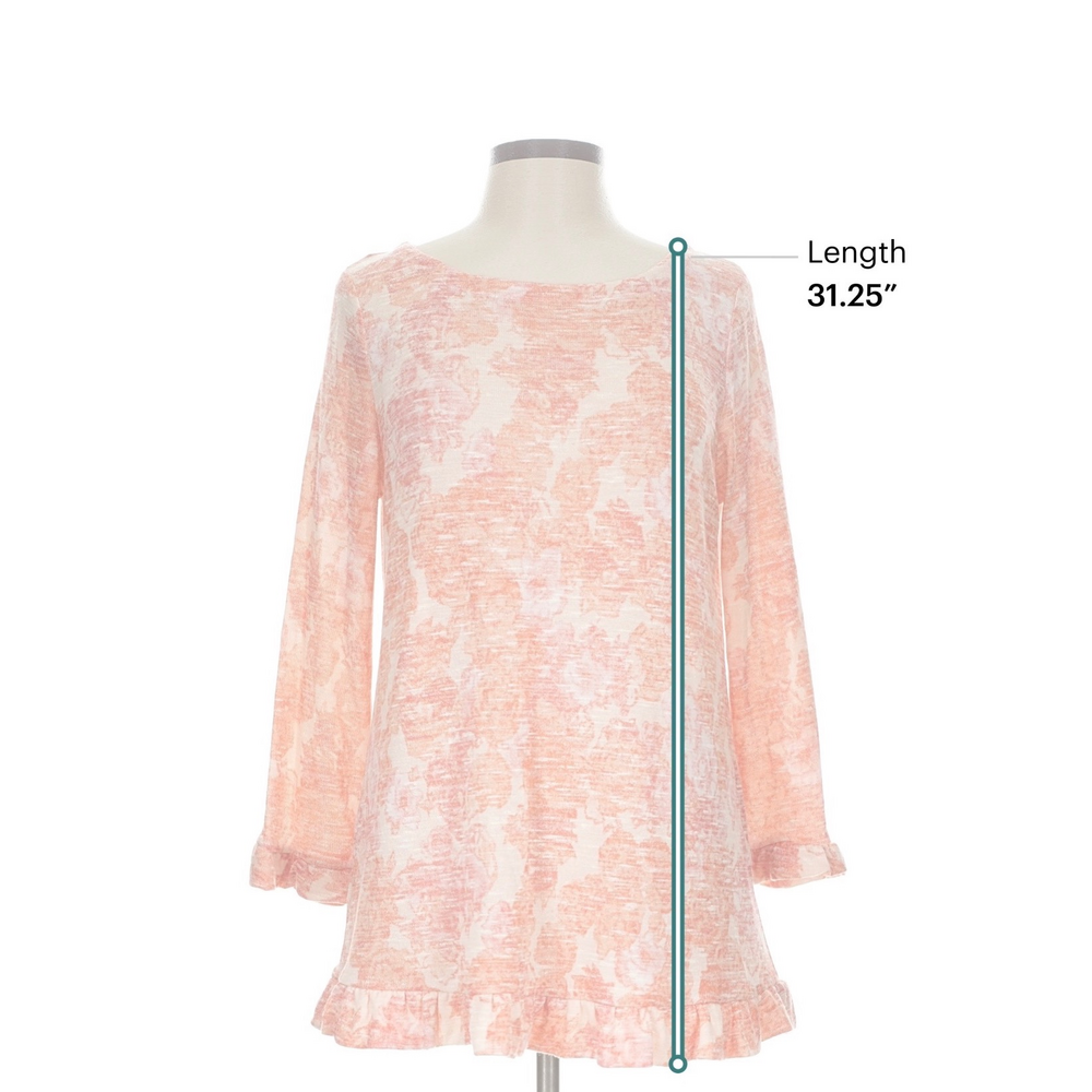 Rose +Olive Womens Orange Floral Long Sleeve Top - Picture 6 of 10